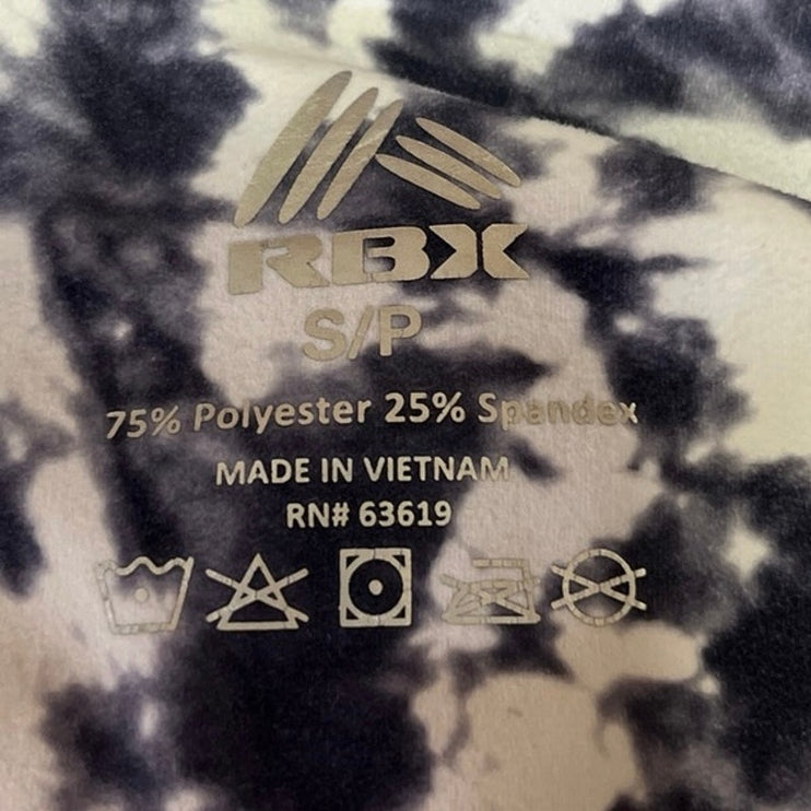 RBX Tie Dye Multi High Rise Pull On Elastic Waist Activewear Fitness Leggings S