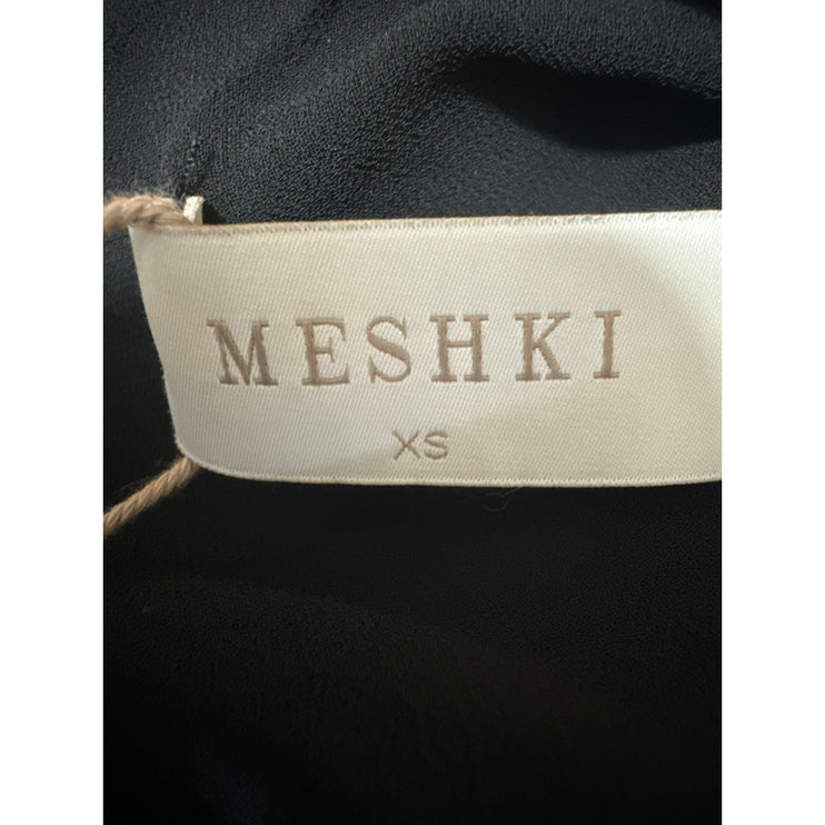 NEW Meshki Black Silk Satin One Shoulder Sleeveless Tie Waist Maxi Dress Size S