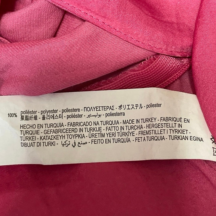 Zara Women's Pink Long Balloon Sleeves Crossover Draped Wrap Blouse Top Size XS