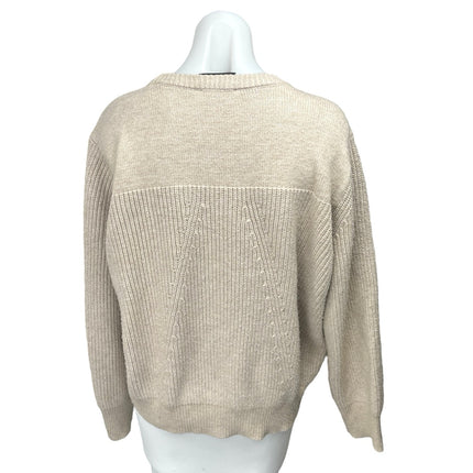 Modern Citizen Beige Ribbed Knit Long Sleeve Crewneck Pullover Sweater Top Sz XL