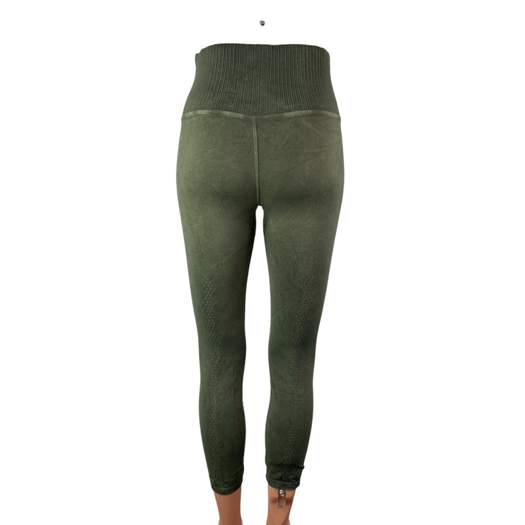 Free People Movement Karma Green High Rise Yoga Crop Athletic Leggings Pants M