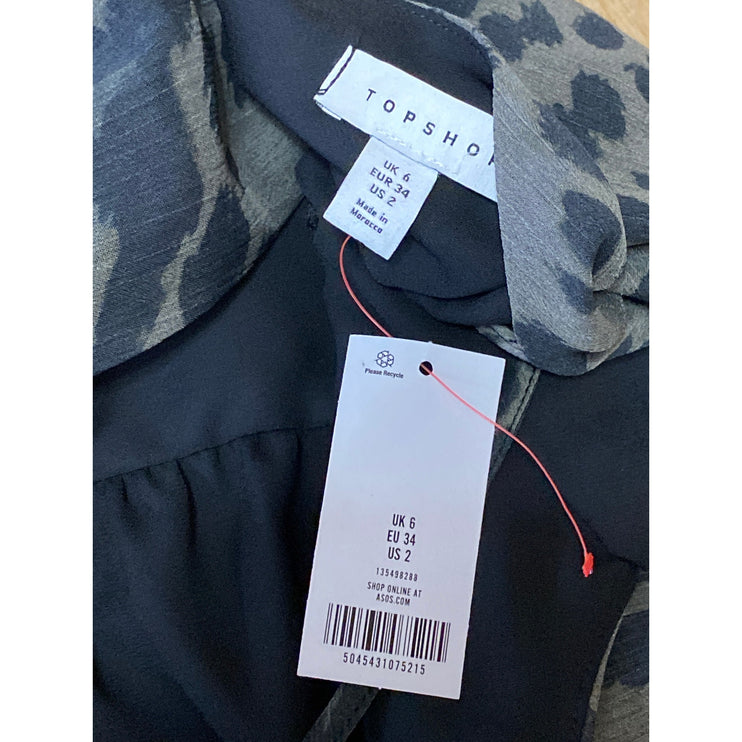 NEW Topshop Multicolor Leopard Animal Print Sleeveless Cami Mini A-line Dress 2