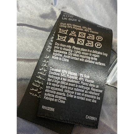 Karen Millen The Atelier Gray Crushed Velvet Long Sleeve Wide Leg Pants Set Sz 2