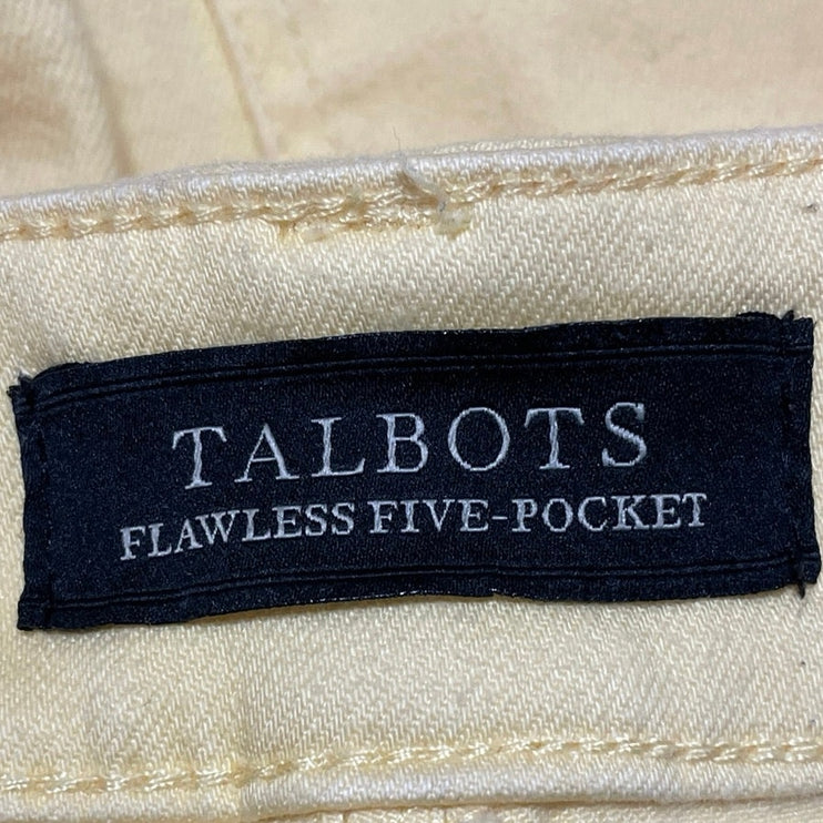 Talbots Women's Yellow High Waisted Straight Leg Boyfriend Denim Jeans Pants 14