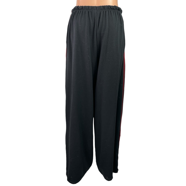 Gymshark Retro Stripe Snap Black Red Wide Leg Baggy Athletic Sweat Pants Size M