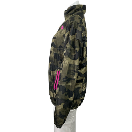 The North Face Green Camo Camouflage Zip Up Long Sleeve Windbreaker Jacket L