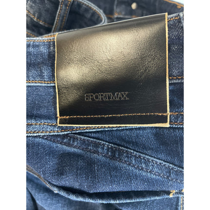 Sportmax Women's Blue High Waisted Boyfriend Straight Leg Denim Jeans Size 28