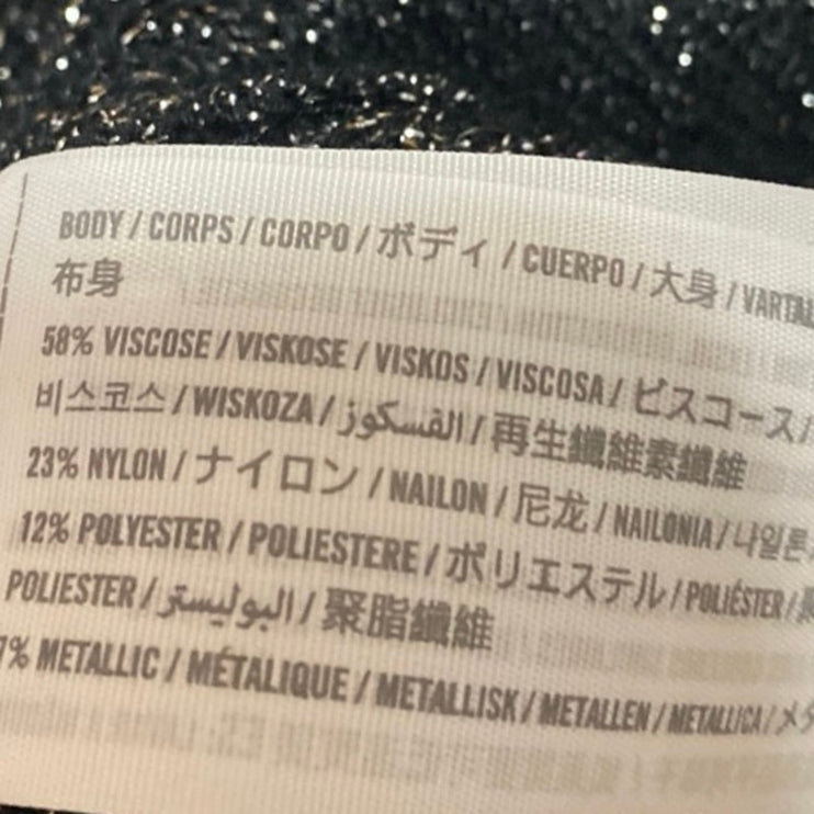 Abercrombie & Fitch Women's Black Metallic Long Sleeve Knit Crop Sweater Top XXS