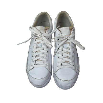 Nike Blazer Low Platform Women's Triple White Lace Up Casual Sneakers Shoes 8.5
