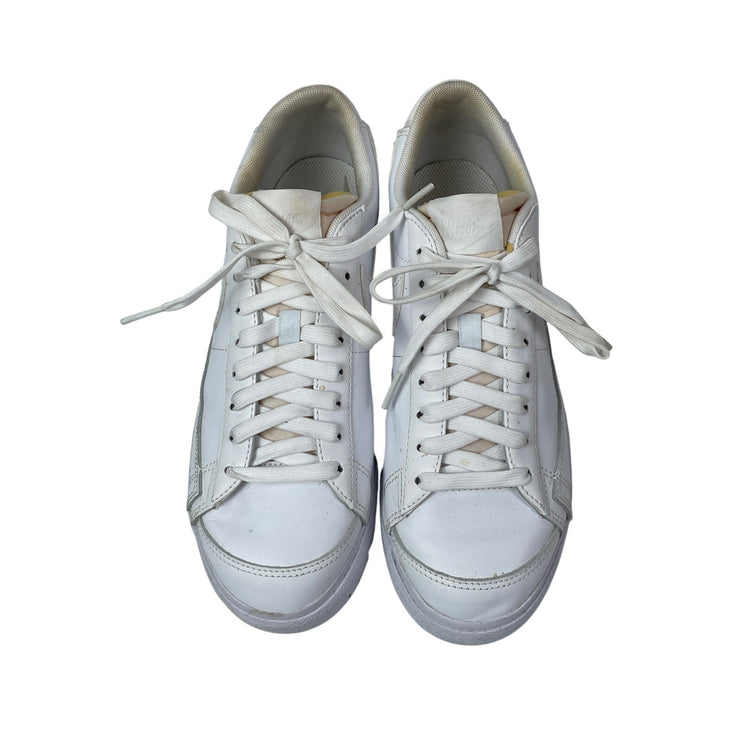 Nike Blazer Low Platform Women's Triple White Lace Up Casual Sneakers Shoes 8.5