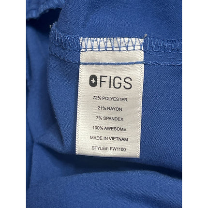 Figs Women's Blue Short Sleeve Pocket Nurse Medical Scrub Pants 2 Pc Set Size S