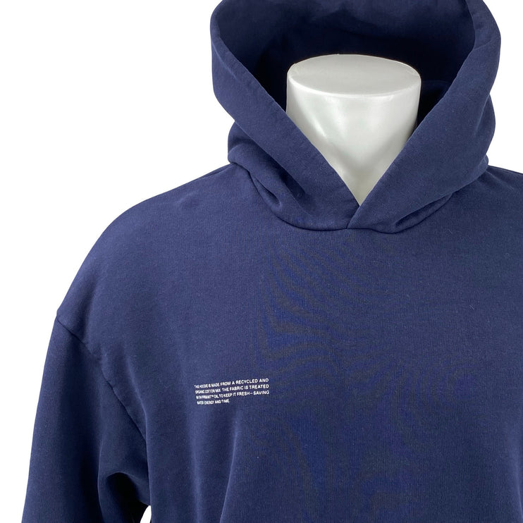 Pangaia Men's Navy Blue Logo Long Sleeve Hoodie Hooded Sweatshirt Top Size L