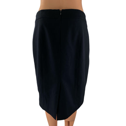 Calvin Klein Women's Black Zipper Fitted Knee-Length Straight Pencil Skirt Sz 4