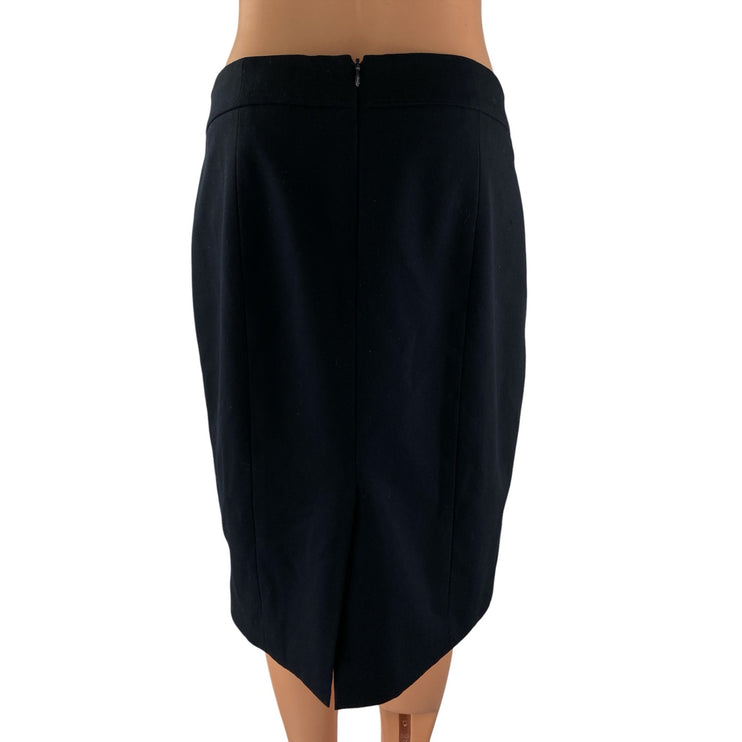 Calvin Klein Women's Black Zipper Fitted Knee-Length Straight Pencil Skirt Sz 4