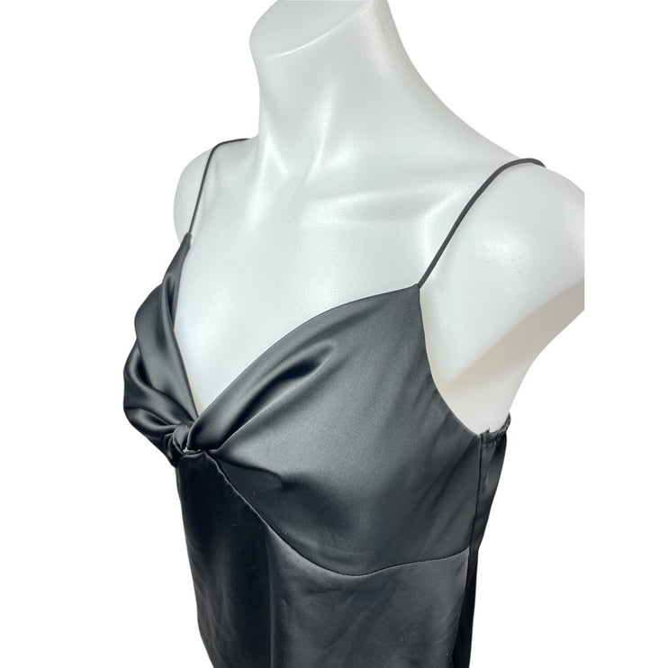 Princess Polly Black Silk Satin Sleeveless Twist Front Cami Camisole Tank Top 10
