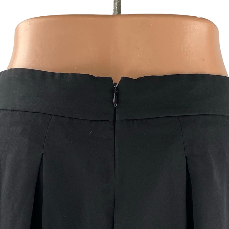 Banana Republic Womens Black Pleated High Rise Mini Skater Flare A-Line Skirt 4P
