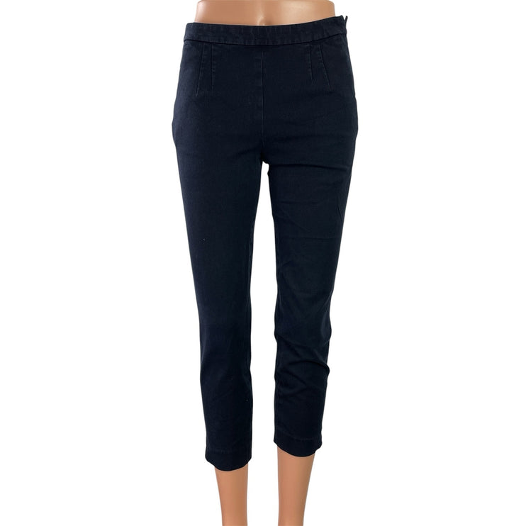 J.Crew Martie Womens Black Bi-stretch Cotton Mid Rise Skinny Trousers Pants Sz 0