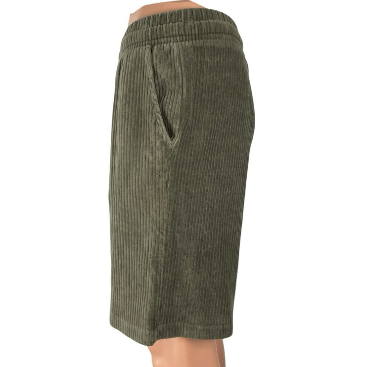 Asos Design Men's Green Ribbed Velvet Velour High Waisted Casual Lounge Shorts M