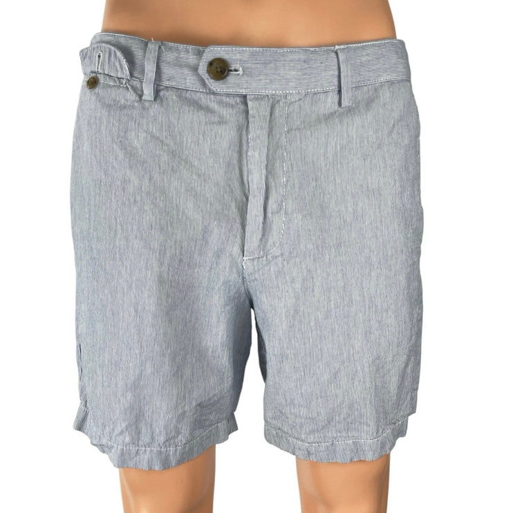 Banana Republic Aiden Seersucker Men's Stripe High Rise Chino Bermuda Shorts 33