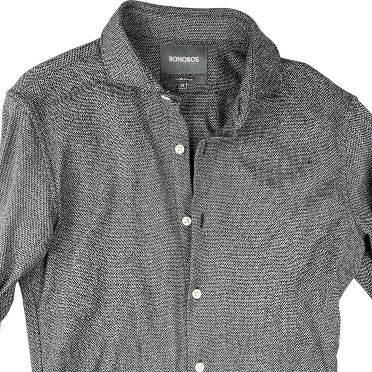 Bonobos Men's Gray Tailored Slim Fit Button Down Long Sleeve Shirt Top Size XS