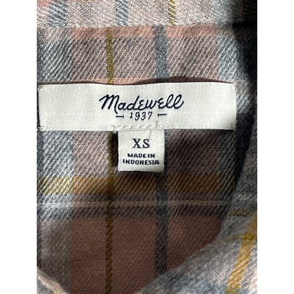 Madewell Womens Multicolor Plaid Flannel Long Sleeve Button Down Shirt Top Sz XS