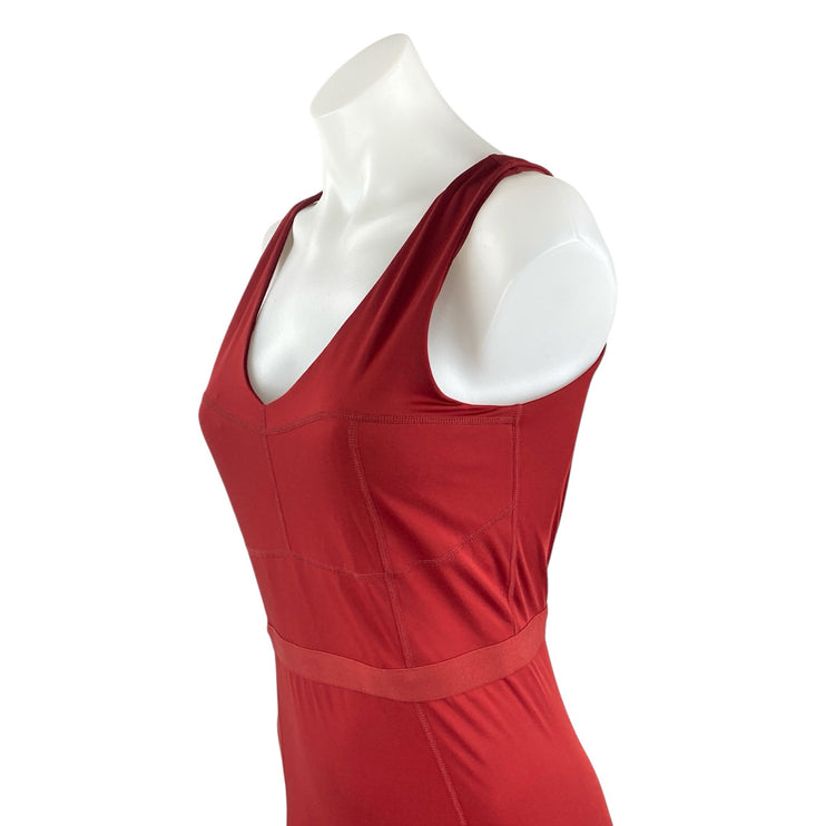Fabletics Motion365+ Red Open Back Yoga Athletic Activewear Jumpsuit Romper Sz M