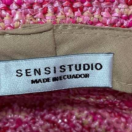 Sensi Studio Traveler Lampshade Women's Pink Multicolor Straw Bucket Hat Size OS