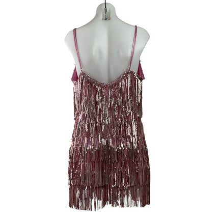 NEW Fashion Nova After Party Pink Sleeveless Cami Camisole Sequin Mini Dress 1X