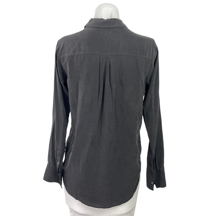 Everlane Women's Black Collared Casual Long Sleeve Button Down Shirt Top Size M