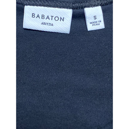 Aritzia Babaton Women's Black Short Sleeve Crew Neck Basic Tee T-shirt Top Sz S