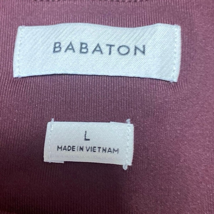 Aritzia Babaton Red Maroon Long Sleeve Crew Neck T Shirt Bodysuit Top Size L