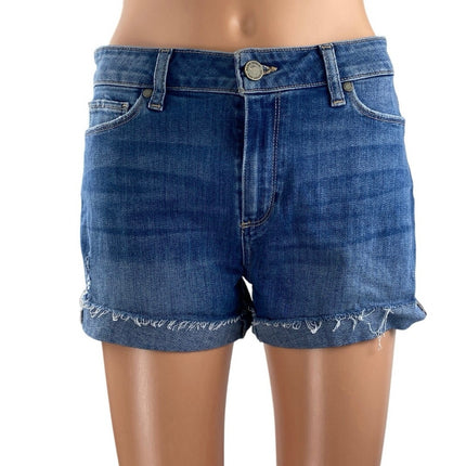 Paige Jimmy Jimmy Women's Blue Medium Wash Mid Rise Denim Jean Shorts Size 27