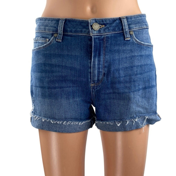 Paige Jimmy Jimmy Women's Blue Medium Wash Mid Rise Denim Jean Shorts Size 27