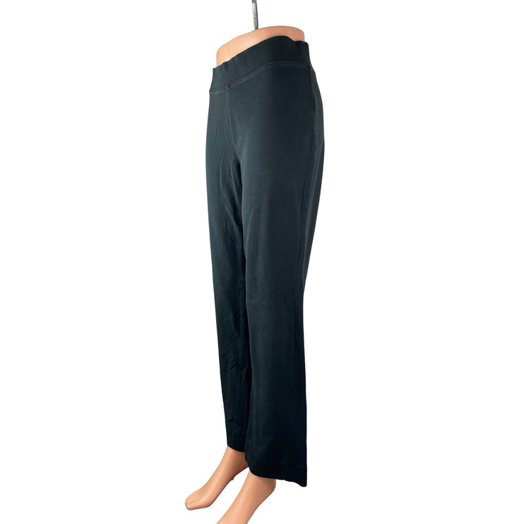 J.Crew Womens Black High Waisted Pull On Wide Leg Straight Yoga Leggings Pants M