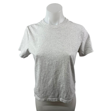 Aritzia TNA Soft Feels Gray Crew Neck Short Sleeve Crop Boxy Tee T-Shirt Top S