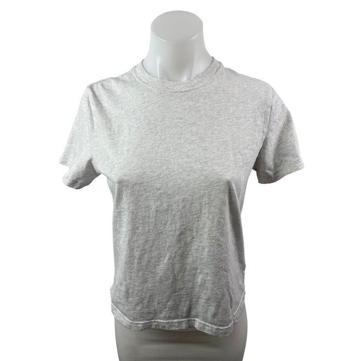 Aritzia TNA Soft Feels Gray Crew Neck Short Sleeve Crop Boxy Tee T-Shirt Top S