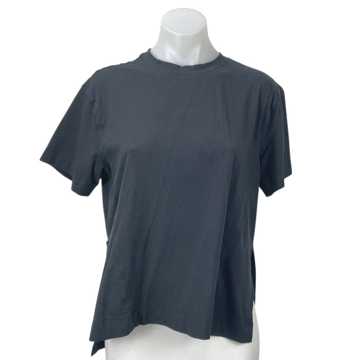 YPB Your Personal Best Black Slit Short Sleeve High Low T Shirt Tee Top Size S