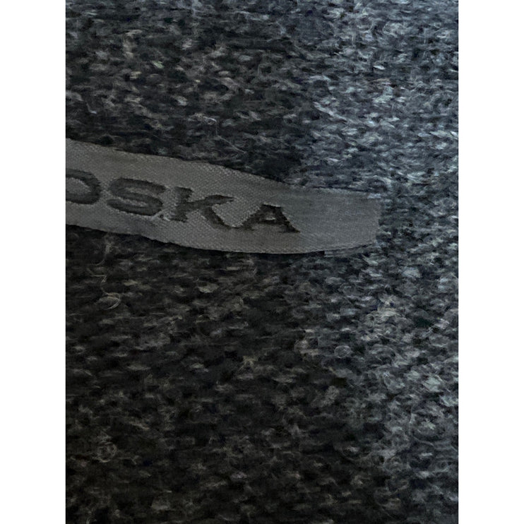 Oska Gray Lambwool Cashmere Shawl Collar Long Sleeve Wrap Cardigan Sweater Top M