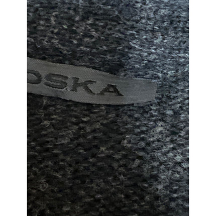 Oska Gray Lambwool Cashmere Shawl Collar Long Sleeve Wrap Cardigan Sweater Top M