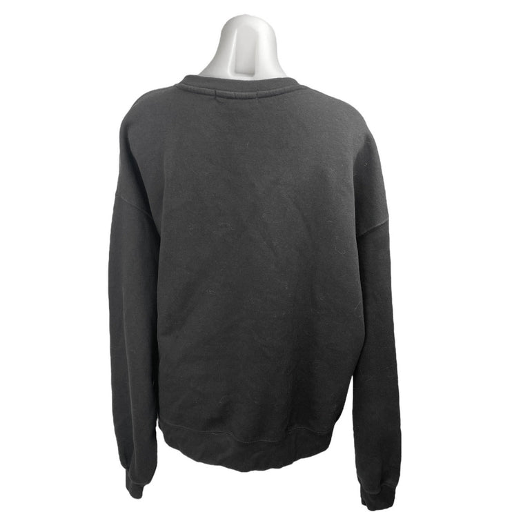 WeWoreWhat Women's Black Long Sleeve Crewneck Fleece Knit Sweater Top Size L