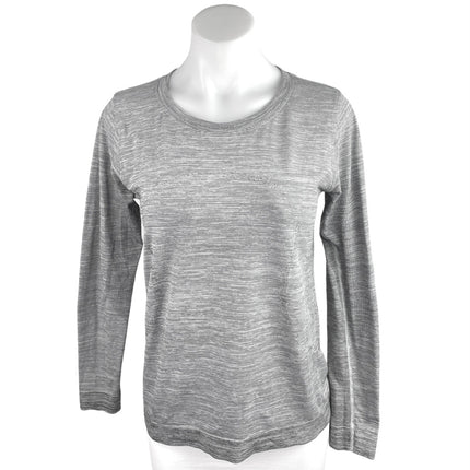 Lululemon Swiftly Tech Women Gray Striped Long Sleeve Athletic T Shirt Tee Top S