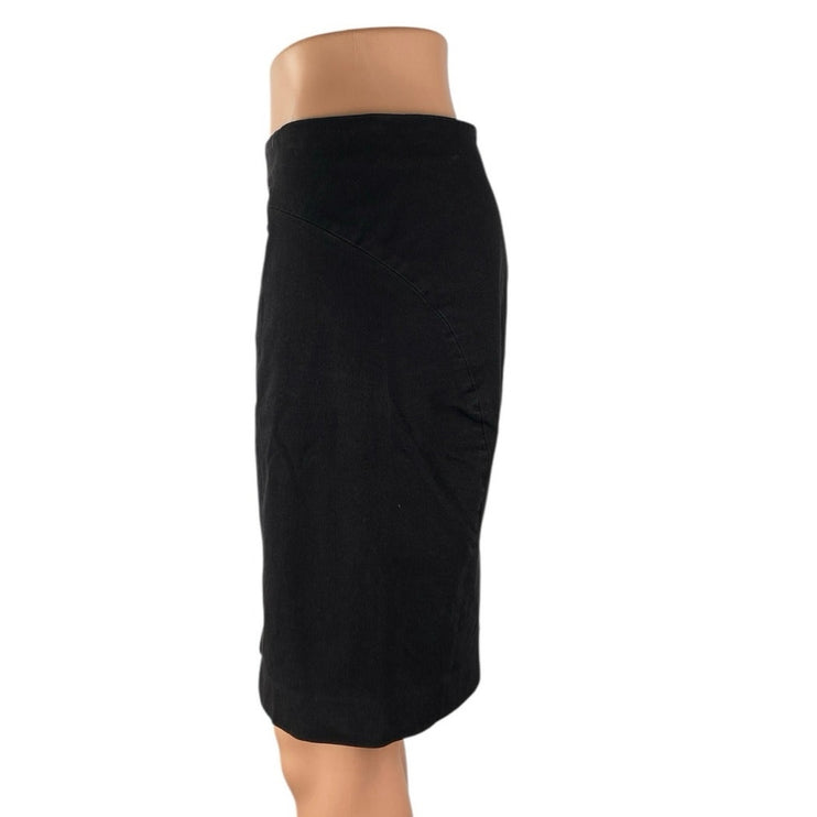 Banana Republic Women's Black High Waisted Zip Pencil Mini Skirt Size 6 Petite