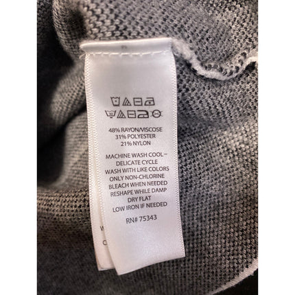 Tahari Women's White Windowpane Plaid Mock Neck Long Sleeve Sweater Top Size M