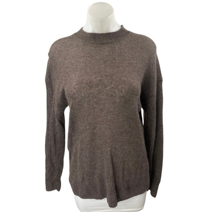 Naadam 100% Cashmere Women's Brown Knit Mock Neck Long Sleeve Sweater Top Sz XS
