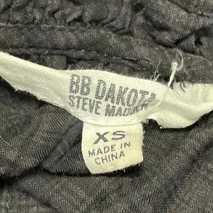 BB Dakota Black Check Plaid Short Sleeve V Neck Tiered A Line Mini Dress Size XS