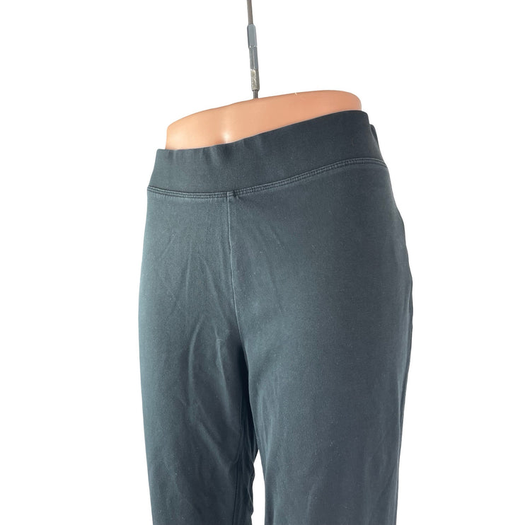 J.Crew Womens Black High Waisted Pull On Wide Leg Straight Yoga Leggings Pants M