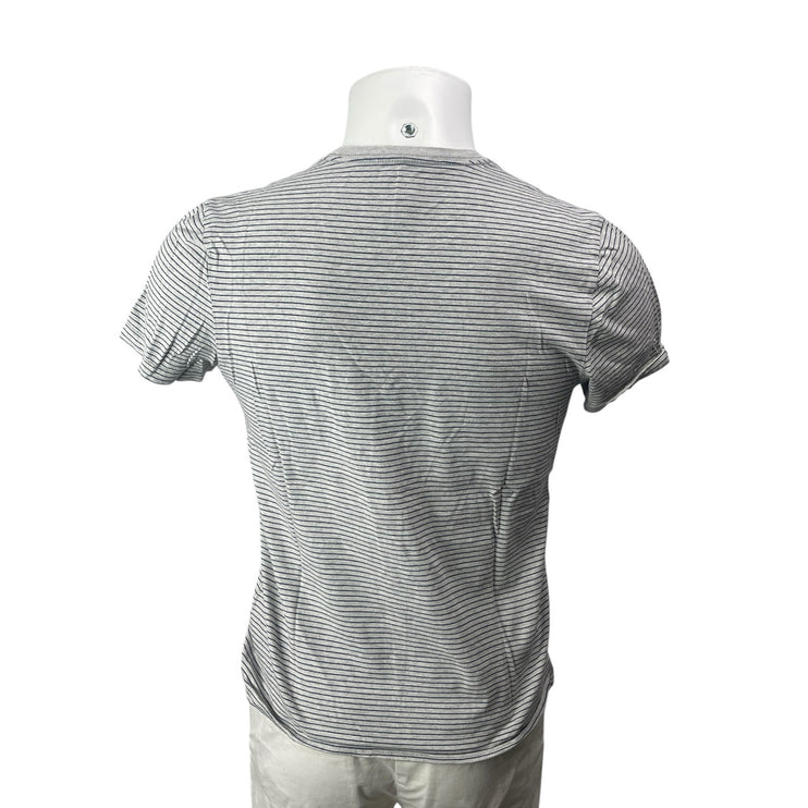 J.Crew Men's Gray Striped Slim Washed Short Sleeve Pocket T Shirt Tee Top Size M