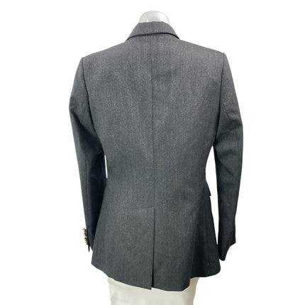 Zara Women's Gray 100% Wool Notch Lapel Long Sleeve Blazer Coat Jacket Size M