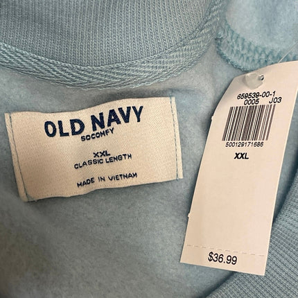 NEW Old Navy So Comfy Blue Embroidered Floral Long Sleeve Sweater Sweatshirt XXL