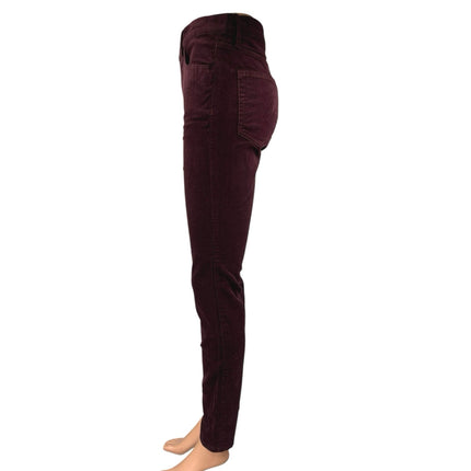 Ann Taylor LOFT Red Corduroy Velvet Velour High Rise Skinny Denim Jeans Pants 26